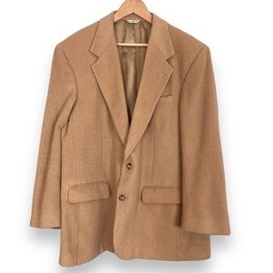 Vintage Camel Hair Blazer Men's Retro Suit Jacket Academic Professor Work Office